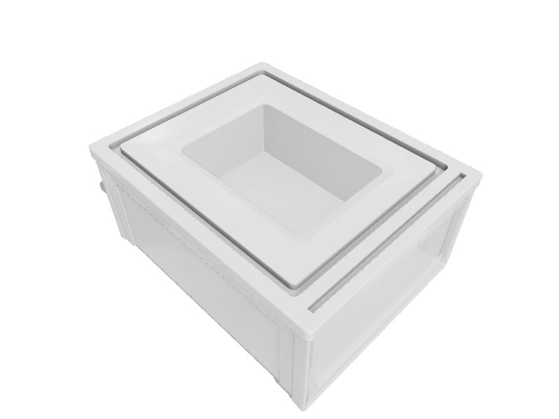 Living and Home 2 Tier White Square Plastic Storage Drawer