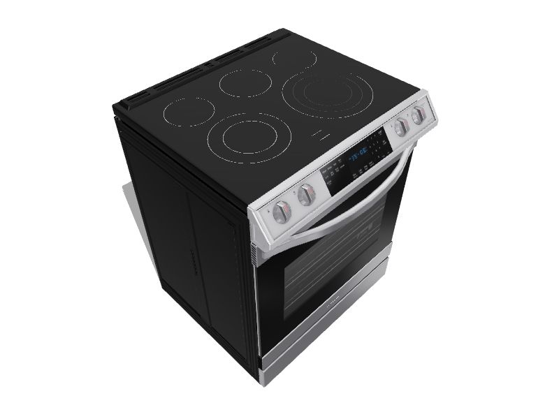 Samsung 6.3 Cu. ft. Slide-in Electric Range with Air Fry, Black Stainless Steel - NE63T8511SG