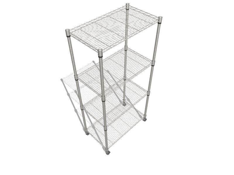 Mind Reader Metal Heavy Duty 4-Tier Utility Shelving Unit (23.23-in W x  13.39-in D x 48.74-in H), Silver in the Freestanding Shelving Units  department at