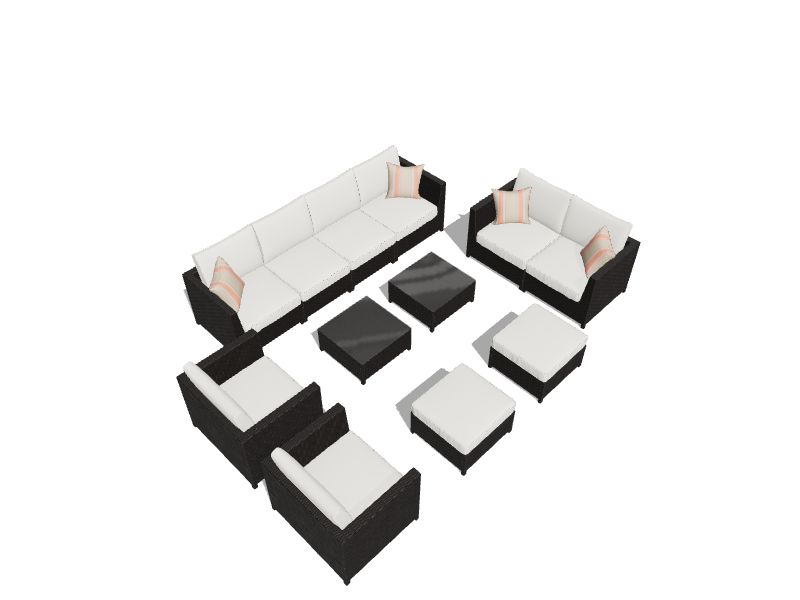 Ovios King 12piece 12Piece Rattan Patio Conversation Set with Off