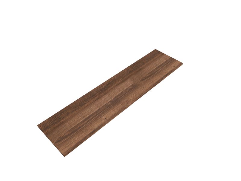 Chestnut Laminated Wood Wall Mounted Shelf 12 in. D x 48 in. L