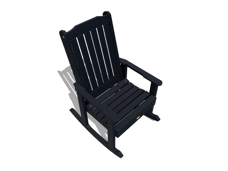 highwood Lehigh Federal Blue Plastic Frame Rocking Chair with Slat Seat ...