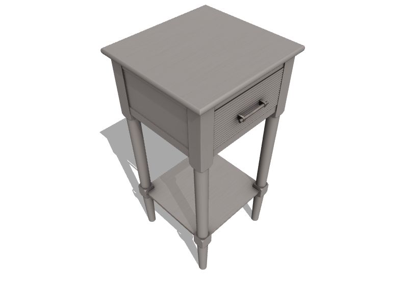 Weston Home Easley Circle End Table with Drawer and Lower Storage, Blue Steel