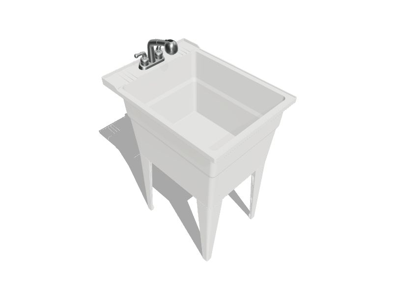 Rugged Tub 18 in. x 24 in. Polypropylene Granite Laundry Sink, White with Grey Specs N52G-1