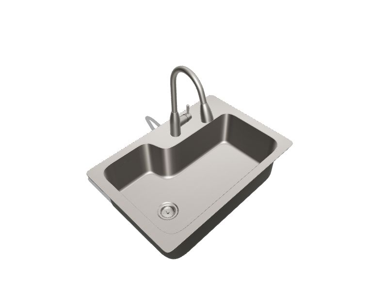 American Imaginations 20-in. W Above Counter Brushed Nickel Kitchen Sink  Set For 1 Hole Center Faucet - Strainer Included - 20 - On Sale - Bed Bath  & Beyond - 33654105