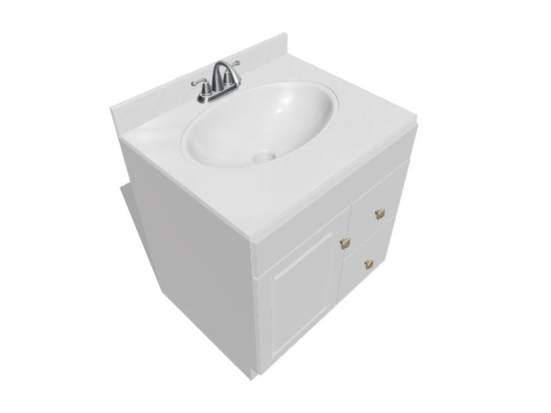 Design House Wyndham 24in White Bathroom Vanity Base without