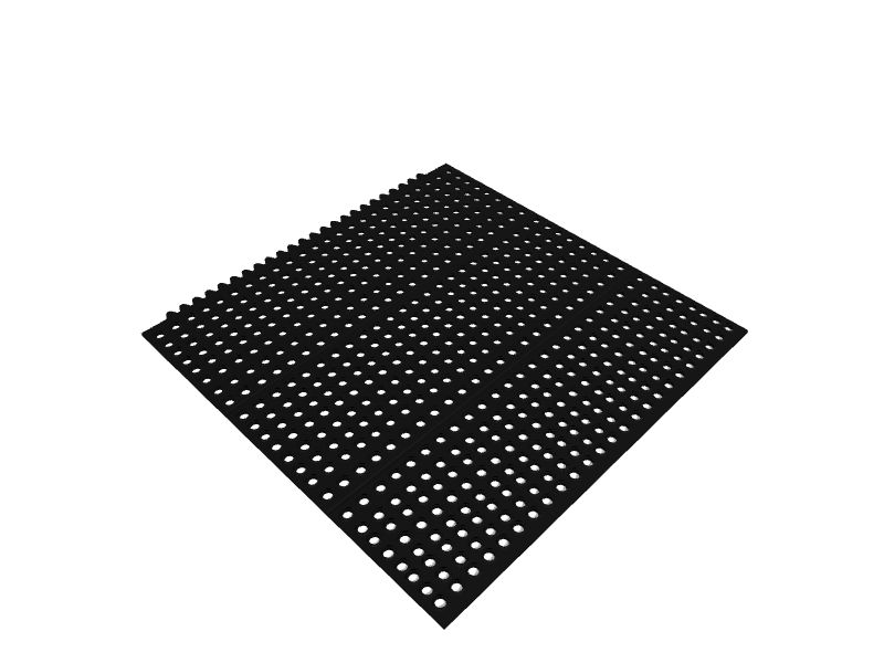 Envelor All Purpose Drainage Anti Fatigue Rubber Floor Mat, 36 x 60 - Black