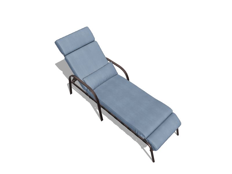 Crestlive Products Patio chaise lounge Steel Frame In Brown Powder Coated  Steel Frame Stationary Chaise Lounge Chair(s) with Blue Sling Seat in the  Patio Chairs department at