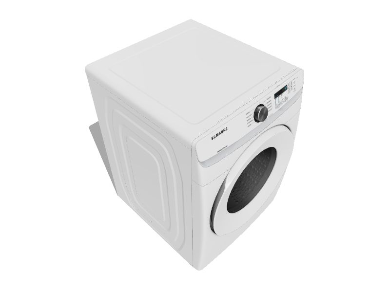 Samsung 7.5cu ft Reversible Side Swing Door Stackable Gas Dryer (White