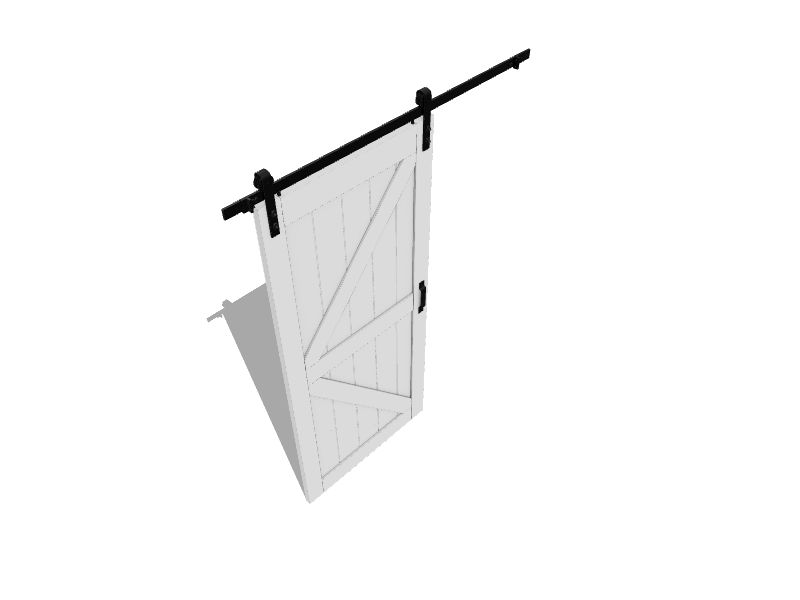 RELIABILT 36in x 84in White Primed KframeMDF Single Bypass Barn Door