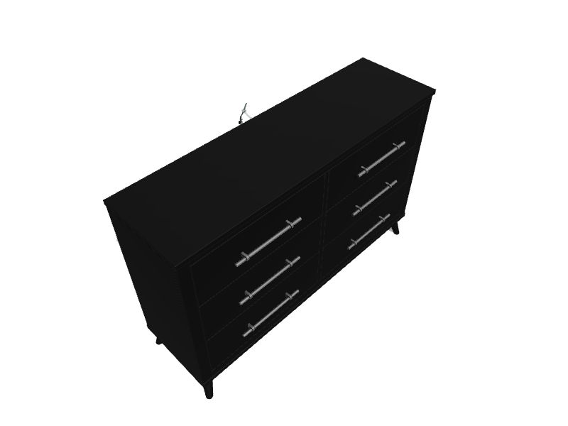 FIRNEWST Marta Modern Black 6-Drawer 38 in.W Fabric Dresser Steel