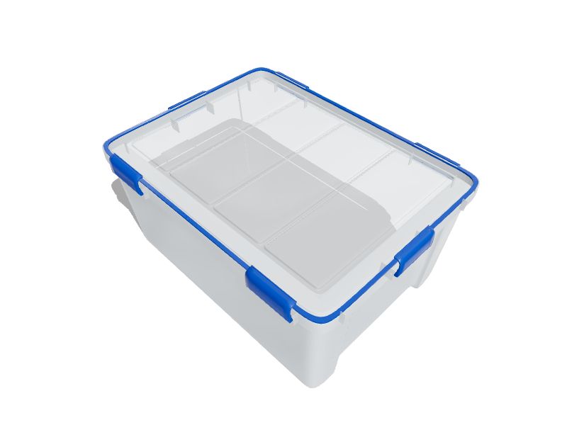 Iris 44 qt. Clear Plastic Storage Boxes with Lid in Blue