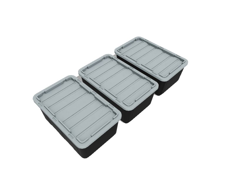 IRIS 3-Pack Stack and Pull Large 27-Gallons (100-Quart) Black