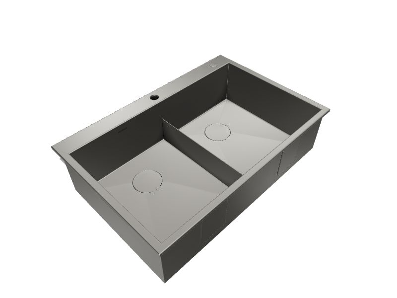 Kraus Pax Drop In 33 In X 22 In Stainless Steel Double Equal Bowl 2