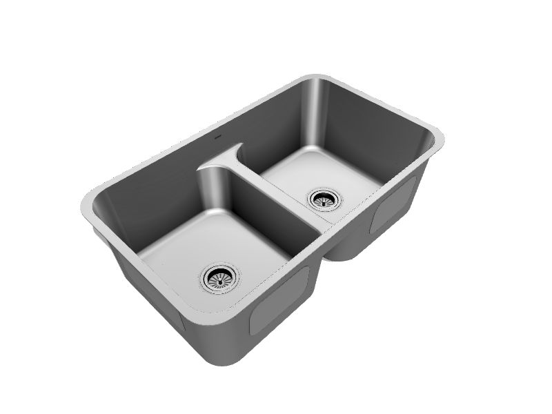 Kraus Premier Undermount 32-in x 19-in Stainless Steel Nickel Double Equal  Bowl Kitchen Sink in the Kitchen Sinks department at