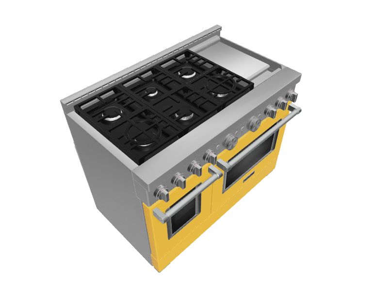 KitchenAid SMART Commercial Style 48in 6 Burners 4.1cu ft / 2.2cu ft