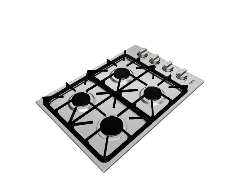 Thor Kitchen 30 Inch Professional Drop-in Gas Cooktop With Four Burners In Stainless Steel 4H X 21W X 30D