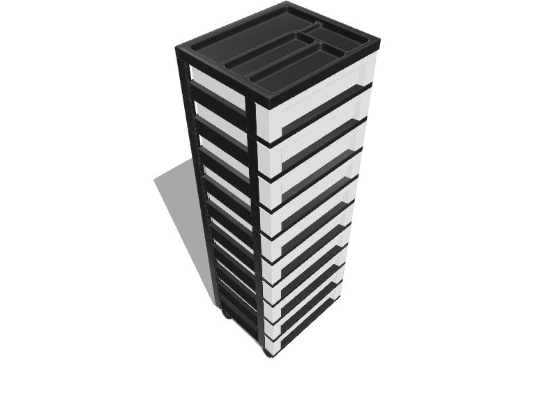IRIS 9-Drawers Black Rolling Plastic Storage Drawer Cart 37.75-in H x  14.25-in W x 12.05-in D in the Storage Drawers department at
