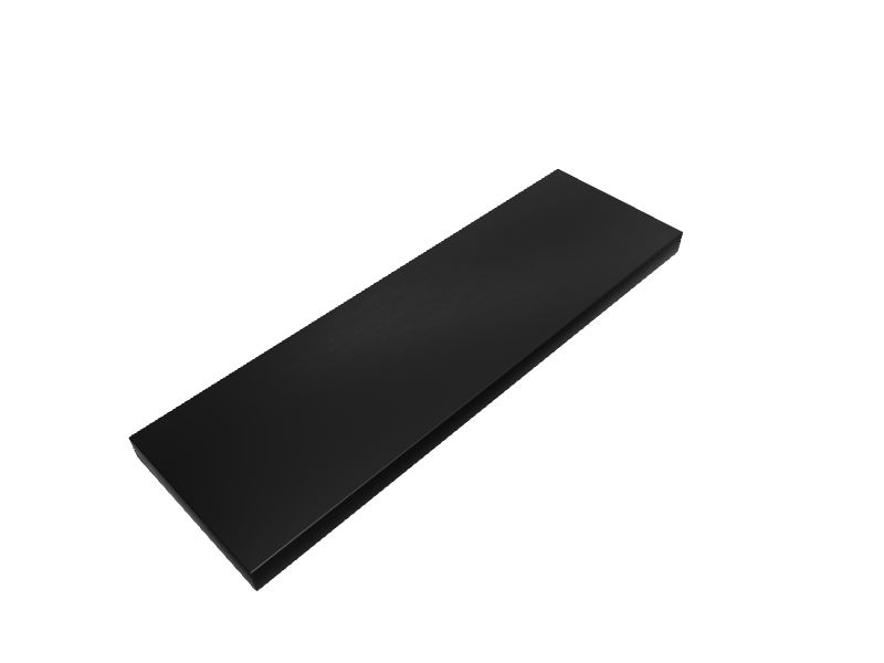 1 black made to measure floating shelf 1260mm x 200mm x 25mm