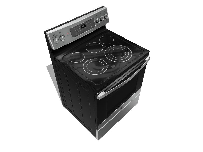JB735DPBB GE 30 Freestanding Electric Convection Range with Air Fry - Black