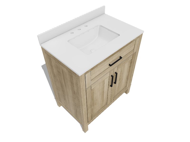 Style Selections Burke 30in Natural Oak Undermount Single Sink