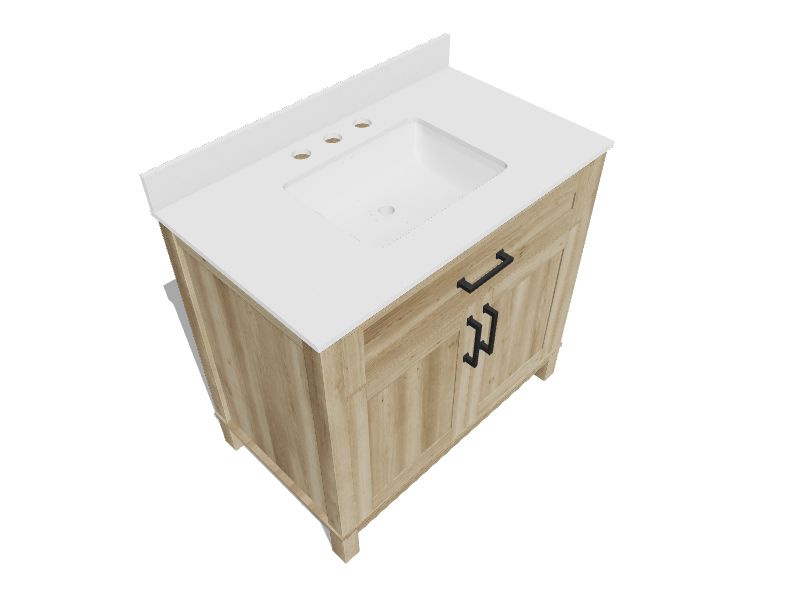 Style Selections Burke 36in Natural Oak Undermount Single Sink