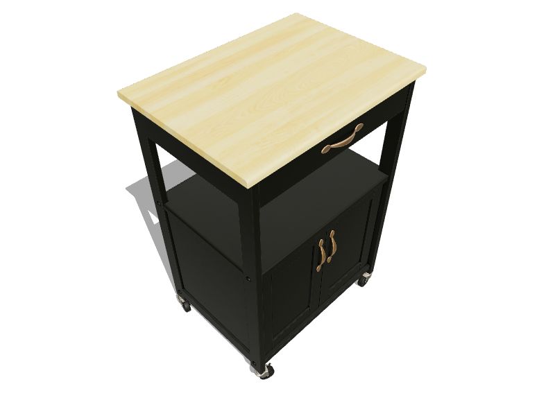 Catskill Craftsmen Black Wood Base with Rubberwood Top Kitchen Cart (23.5-in x 17.5-in x 34.25-in) Catskill Craftsmen Black Wood Base with Rubberwood Top Kitchen Cart (23.5-in x 17.5-in x 34.25-in)