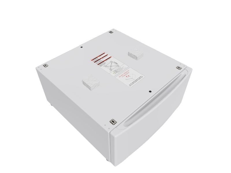 GE 13.375in x 27in Universal Laundry Pedestal (White) with Storage