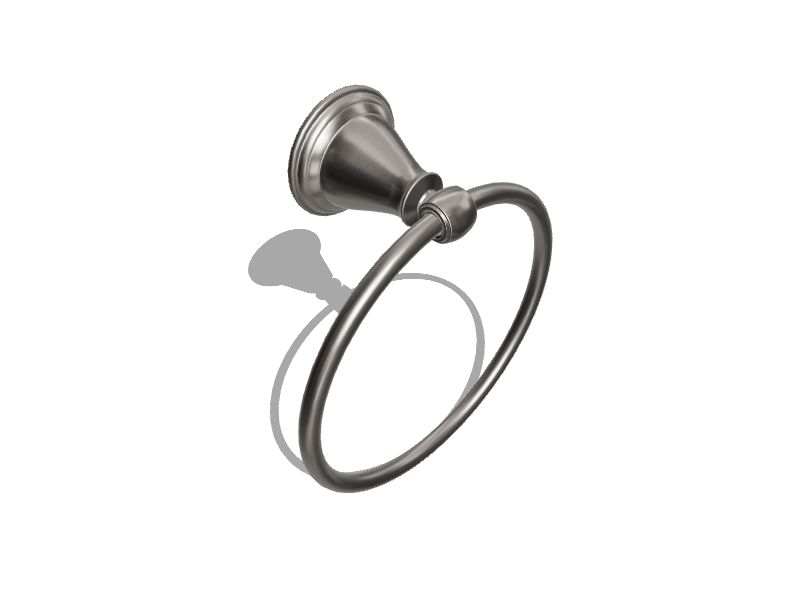 Delta Windemere Brushed Nickel Wall Mount Single Towel Ring In The Towel  Rings Department At