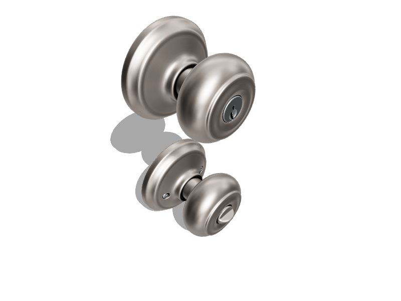 Schlage Satin Nickel Entry Door Handleset with Georgian Knob - Clark Devon  Hardware