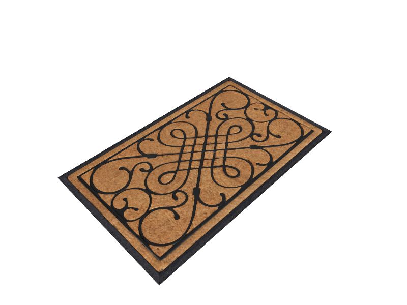 Momentum Mats Black Coir/Rubber Monogrammed Insert Doormat (2' x 3