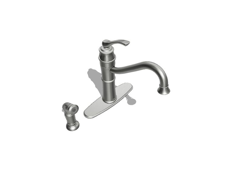 Moen Wetherly Spot Resist Stainless Single Handle Kitchen Faucet With   3517958 Standard 