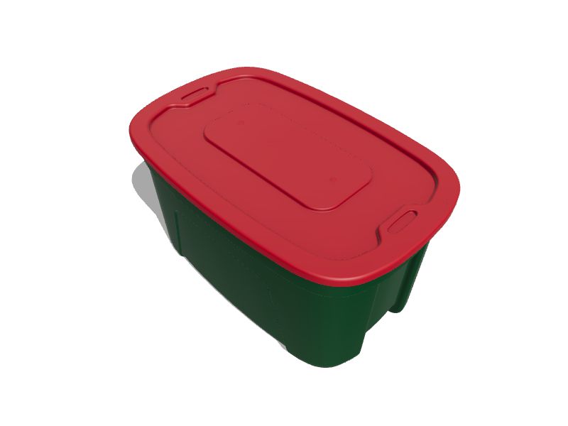 Centrex Medium 30-Gallons (120-Quart) Red Lid/Green Bin Tote with