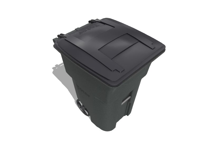 Toter 96 Gallon Black Rolling Outdoor Garbage/Trash Can with