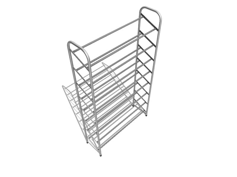 Style Selections 30 Pair Chrome/Black Coated Metal Shoe Rack at