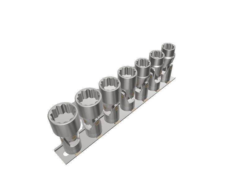 Kobalt 7 Piece Metric 3 8 in Drive 12 point Set Shallow Socket Set