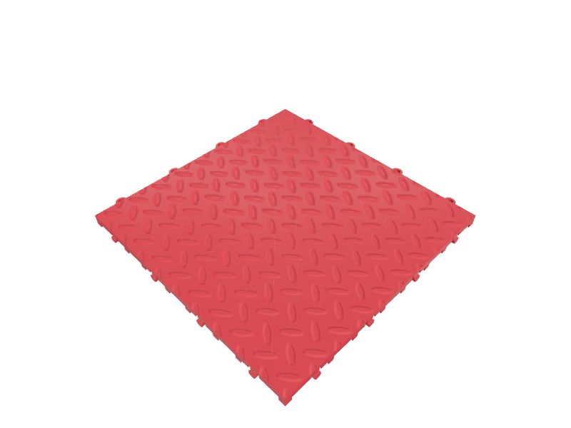 Gladiator 48-Piece 12-in x 12-in Red Tread Plate Garage Floor Tile Gladiator 48-Piece 12-in x 12-in Red Tread Plate Garage Floor Tile