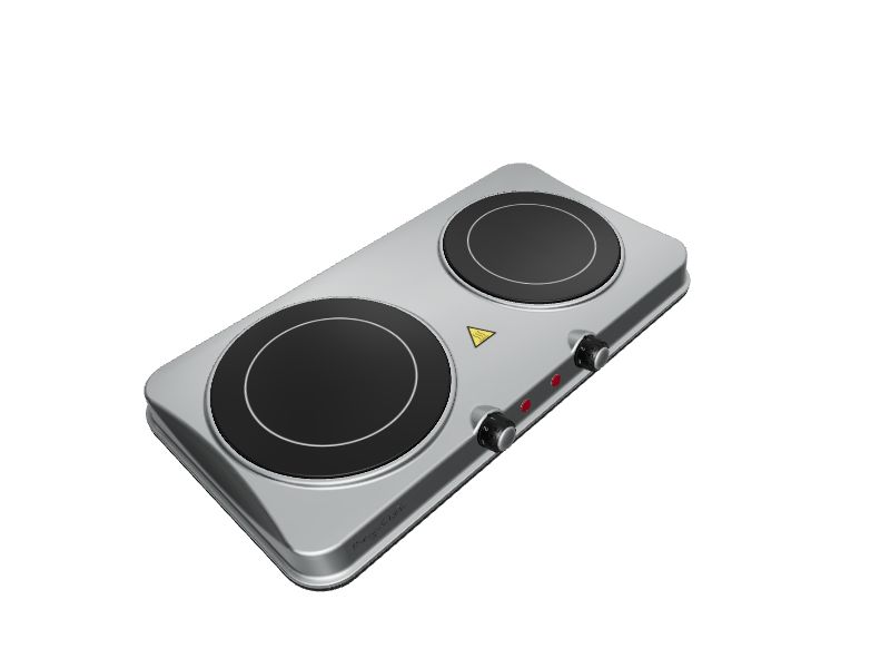 MegaChef Ceramic Infrared Double Electrical Cook Top, Silver