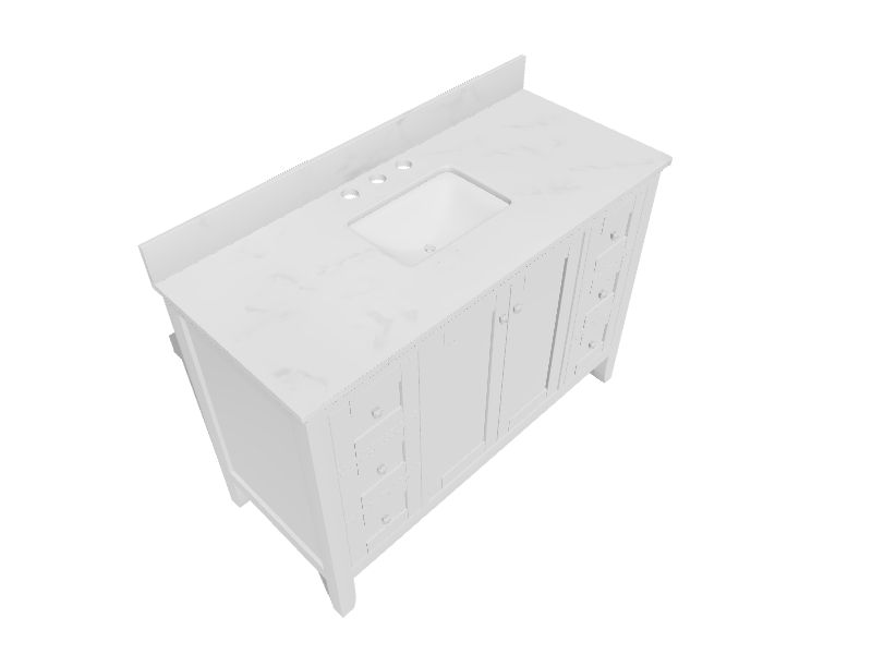 allen + roth Everdene 48in White Undermount Single Sink Bathroom