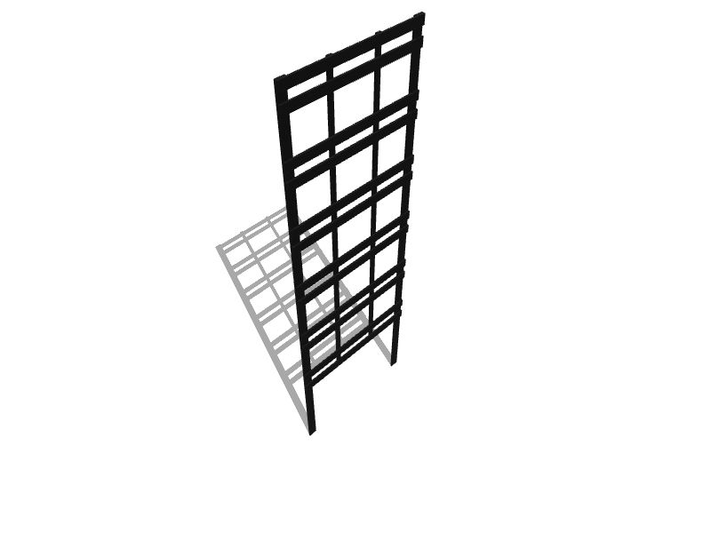 Outdoor Essentials Modern grid 23.75in W x 72in H Black Garden