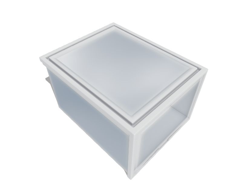 IRIS 3pk Plastic Storage Drawer Deep with Sliding Door White
