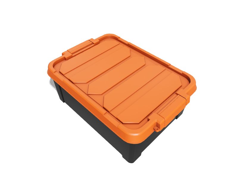 Orange Small Plastic Storage Bin