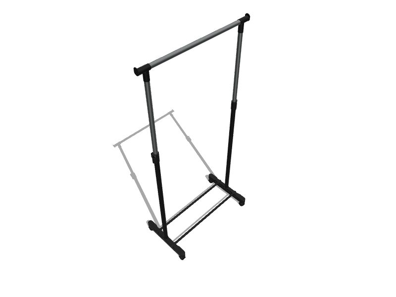 IRIS Black Aluminum Rolling Clothing Rack in the Clothing Racks
