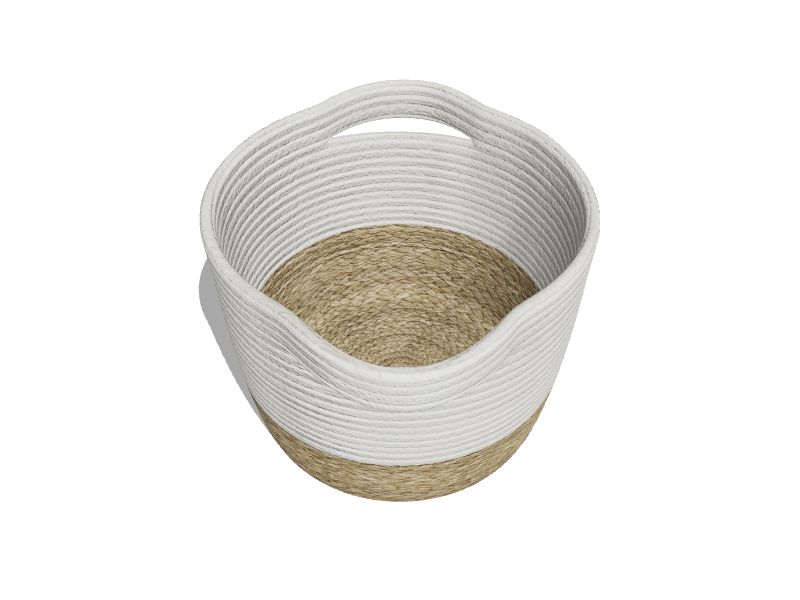 Origin 21 Coiled rope bin 12-in W x 10-in H x 12-in D White Polyester  Basket in the Storage Bins & Baskets department at