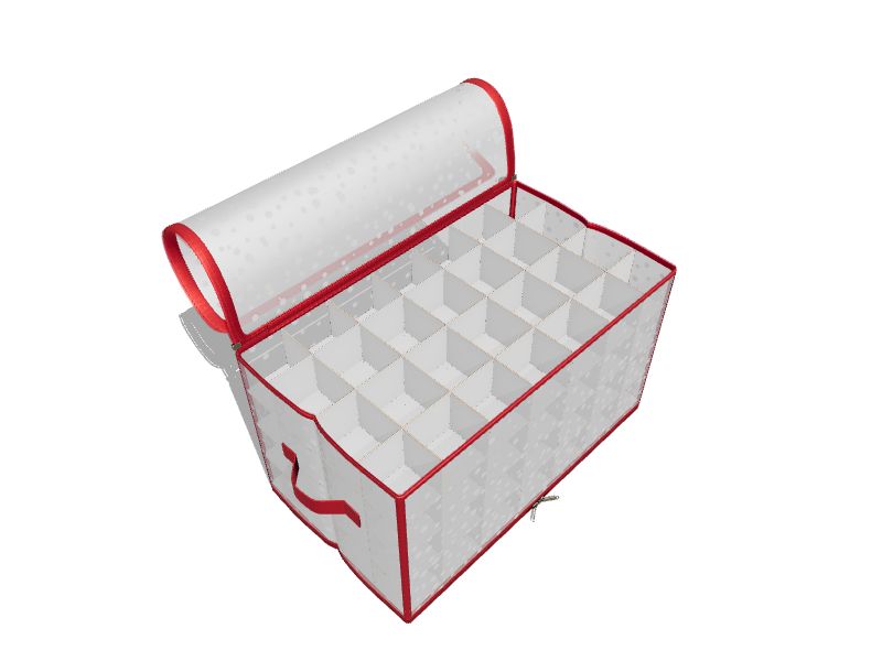 Simplify 27-Count Ornament Organizer Bin in Red, Plastic 