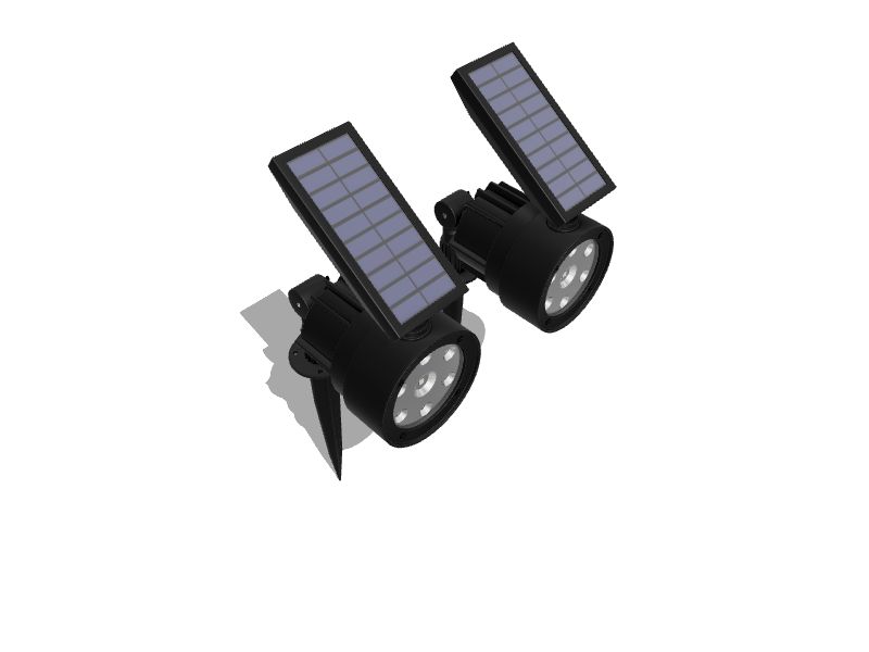 Black Low Voltage Solar Powered Integrated LED Spot Light