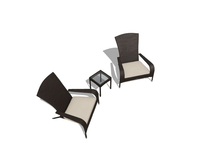 Patio Sense Coconino 3 Piece Wicker Patio Conversation Set with