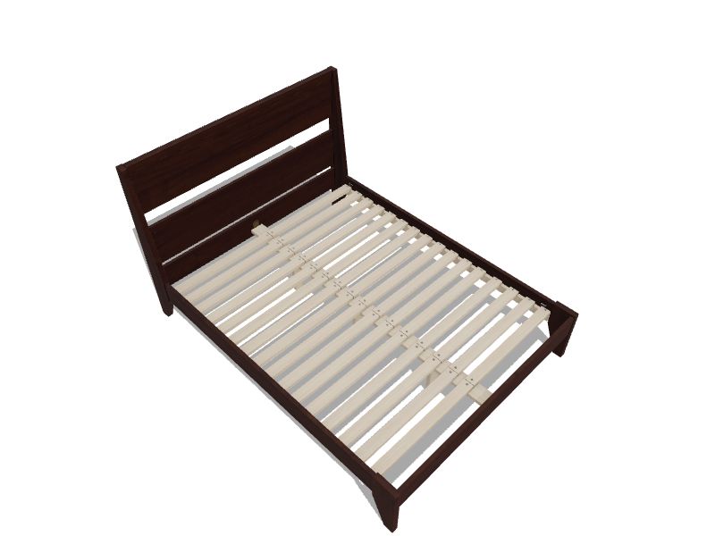 Walker Edison Walnut Queen Contemporary Bed Frame in the Beds