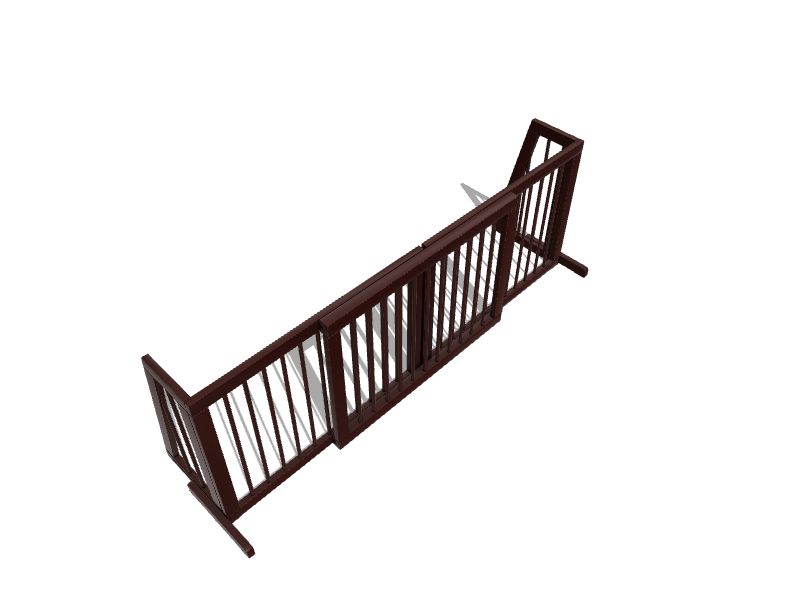 WELLFOR Freestanding Expandable Brown Wood Pet Gate in the Pet Gates