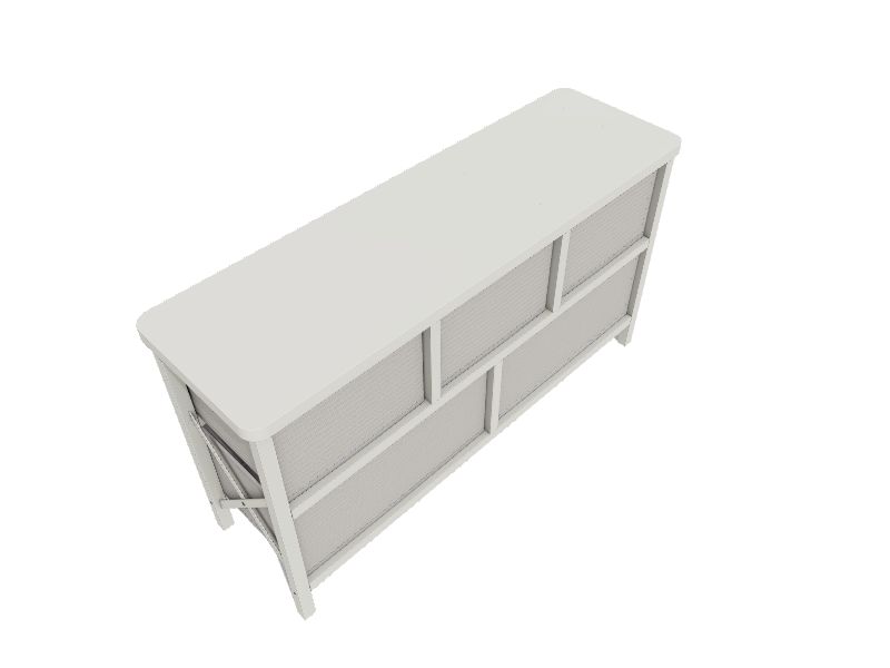 Brookside 5Drawers White and Gray Wood Laminate Storage Drawer Tower